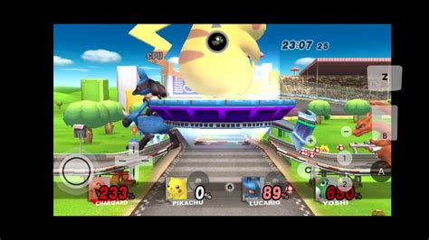 SSBB Hacks Giant Growing Charizard Pikachu Lucario Yoshi In FFA At