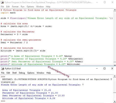 Python Program To Find Area Of An Equilateral Triangle