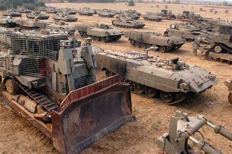 Idf Forces Tanks And Armed Vehicles Outside Gaza Strip Editorial Stock