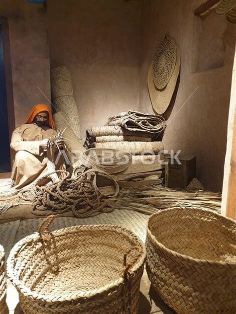 The old folk market in the Ajman Museum in the United Arab Emirates, a ...