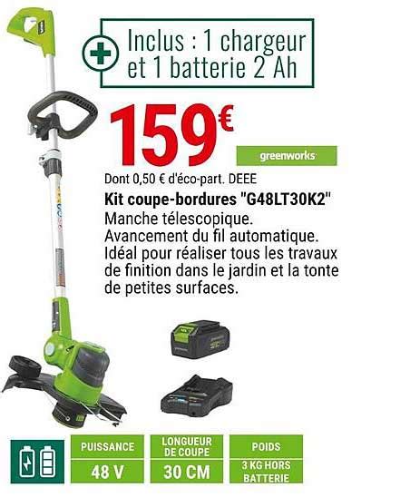 Promo Kit Coupe Bordures G Lt K Greenworks Chez Gamm Vert