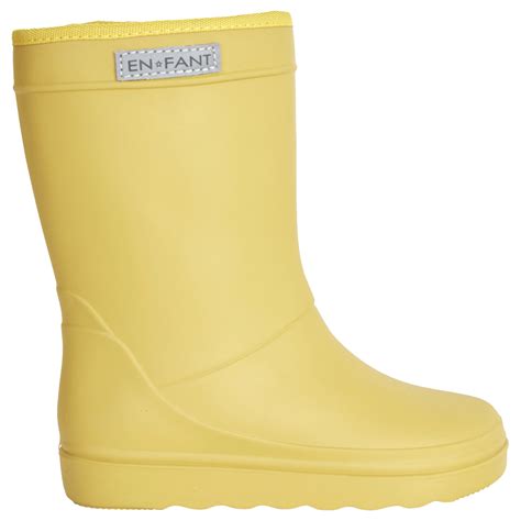 Enfant Thermo Boots Yellow Wol Gevoerde Laarzen Regenlaarzen Geel Minipop