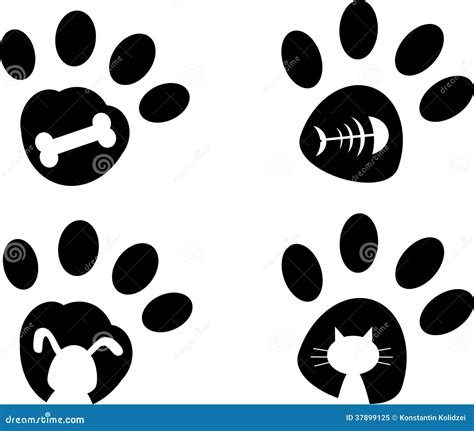 Clipart- dog and cat paw prints