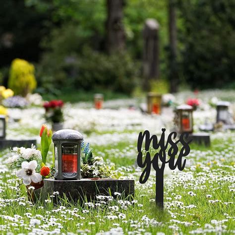 Decorations for Cemetery Miss You Metal Cemetery Memorial Stake