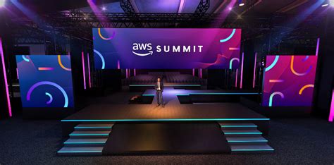 Amazon Web Summit Aws On Behance Stage Backdrop Design Stage Set