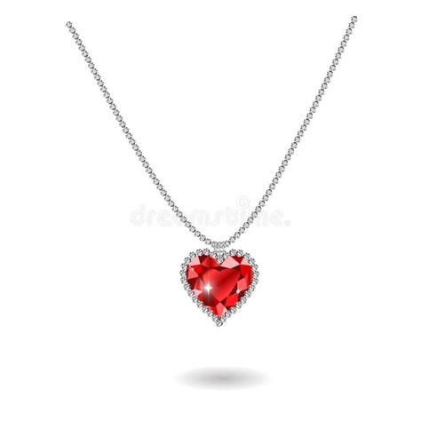 Beautiful Gemstone Red Ruby Heart Stock Vector Illustration Of Design