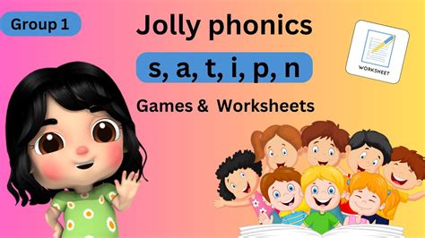 Jolly Phonics Group 1 Games And Worksheets S A T I P N Youtube