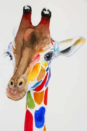 Giraffes Colored With Watercolor Buscar Con Google Arts Giraffe