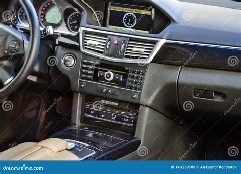 View To The White Interior Of Mercedes E Class W212 With Dashboard