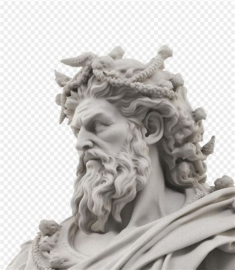 Busto grego do deus zeus em um fundo transparente uma ilustração