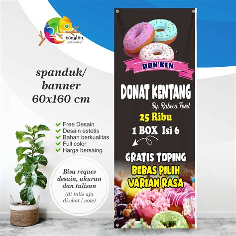 Spanduk Banner X Cm Donat Kentang Free Desain Lazada Indonesia