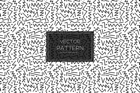 Zigzag Black Lines With Dots Seamless Repeat Pattern On A White