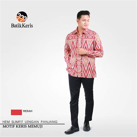 Kemeja Slimfit Batik Lengan Panjang Motif Keris Memuji Batik Keris Online