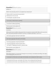 Fiscal Policy Docx Question Worth Points Lc Which Of