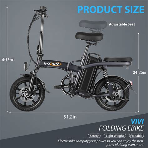 Vivi Folding Electric Bike With W Motor V Ah Removable Battery