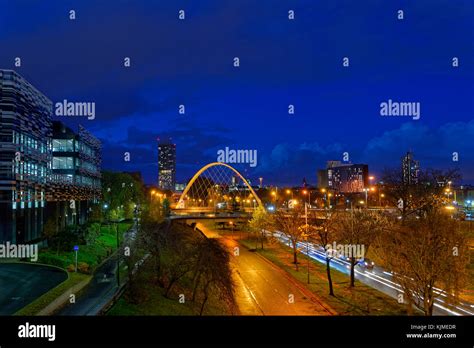 Manchester Skyline From South With Hulme Arch Featuring And Part Of