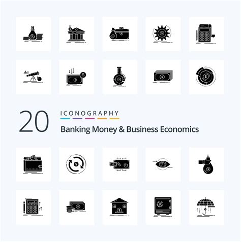 20 Banking Money And Business Economics Solid Glyph Icon Pack Like