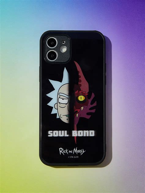 Rick And Morty ROMWE Cartoon Graphic Phone Case