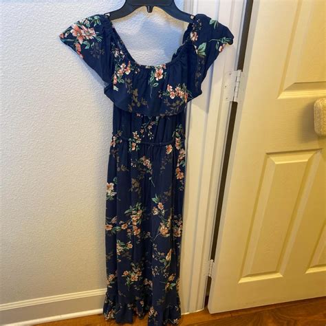 Band Of Gypsies Floral Off Shoulder Dress Size Xs Depop