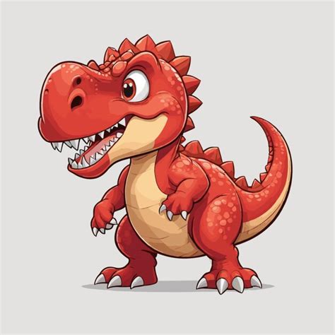 Vector De Dinossauro Zangado Bonito Em Um Fundo Branco Vetor Premium