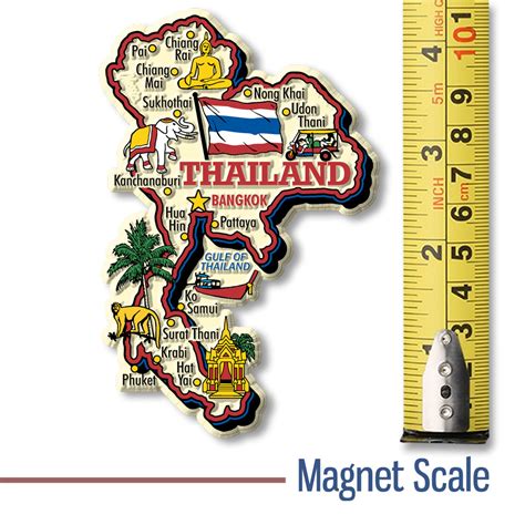 Thailand Jumbo Country Map Magnet by ClassicMagnets.com