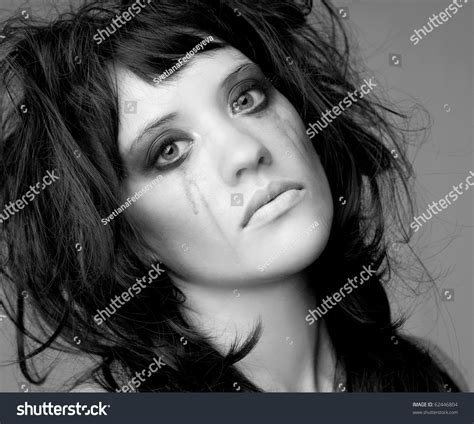 Sad Woman Face With Smeared Makeup Stock Photo 62446804 : Shutterstock