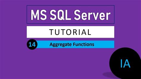 14 Aggregate Function In Sql Server Sql Server Tutorial Youtube