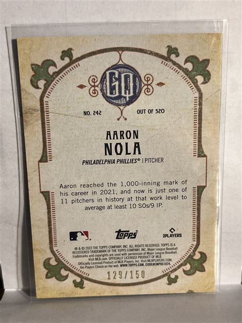 Topps Gypsy Queen Chrome Blue Refractor Aaron Nola For