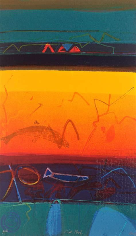 Fish Pool Silkscreen Print By Barbara Rae Abstrait Peinture Peintre