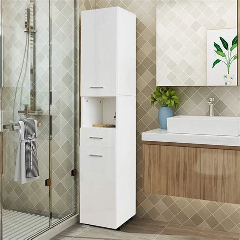 Tall High Gloss Bathroom Cabinets Everything Bathroom