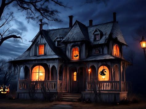 Premium AI Image Halloween Haunted House Ai Generative