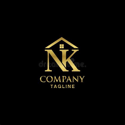 Creative And Modern Luxury Initial Nk With Home Logo Template Stock