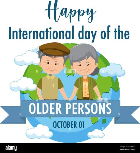 International Day Of The Older Persons St October Logo With A Old