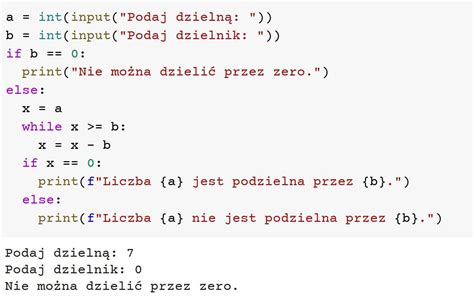 100pkt dam naj Python 2 105 napisz program sprawdzający podzielność