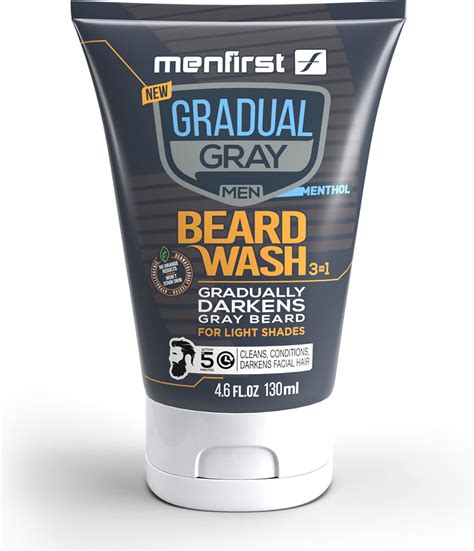 Menfirst Gradual Gray Darkening Beard Wash Gray Reducing Beard Wash Beard Color Shampoo For