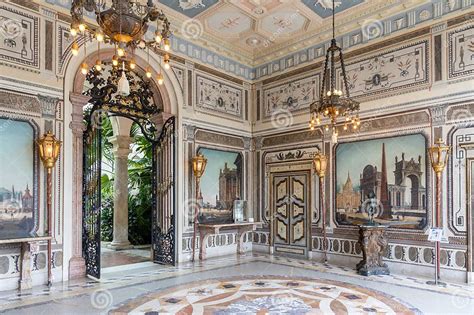 Interior Of Villa Vizcaya Museum Italian Architecture Room Editorial