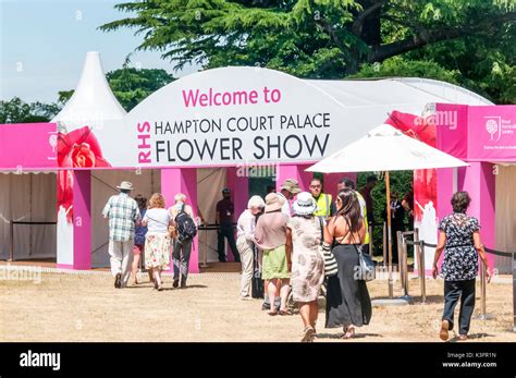 Entrance to RHS Hampton Court Palace Flower Show 2017 Stock Photo - Alamy