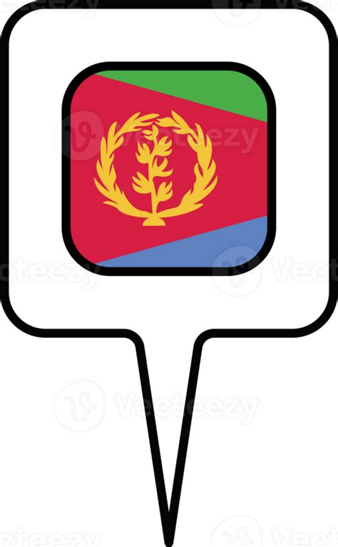 Eritrea Flag Map Pointer Icon Square Design Png