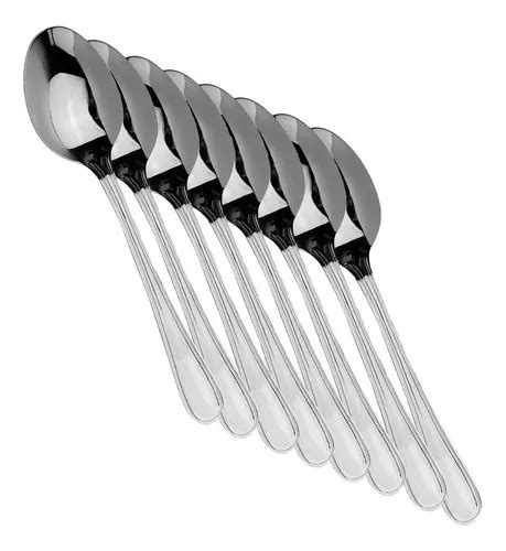 12 Cucharas De Postre De Acero Inoxidable De 18 5 Cm MercadoLibre