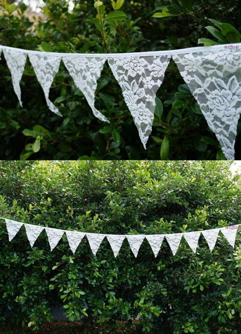 M Lace Bunting Pennant Flags Banner Vintage Wedding