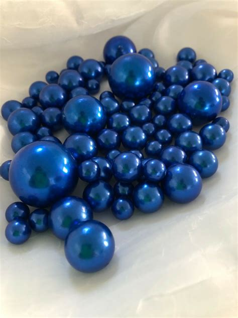 Royal Blue Pearls Diy Floating Pearls Centerpieces 80pcs No Hole Pearls Jumbo Ebay Pearl