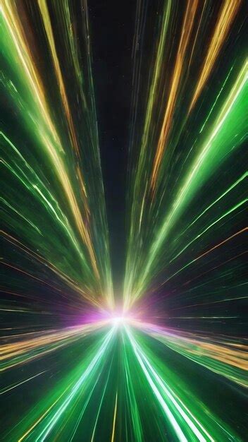 Premium Photo Entering Green Space Warp Abstract Background With Fast