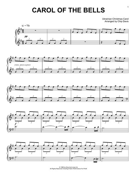 Carol Of The Bells By Mannheim Steamroller Sheet Music For Piano Solo