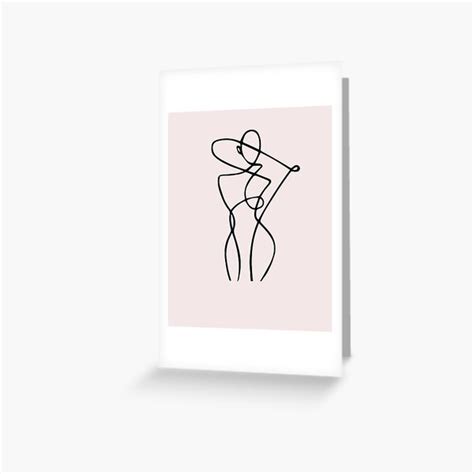One Line Modern Nude Woman Greeting Card For Sale By Saidaone