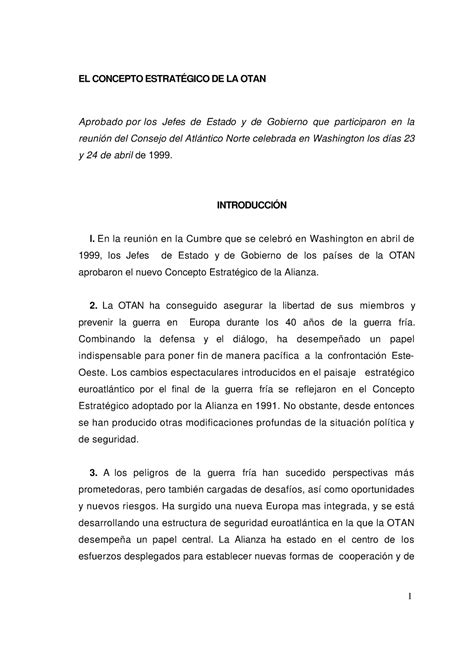 Concepto Estrategico de la OTAN 1999 EL CONCEPTO ESTRATÉGICO DE LA