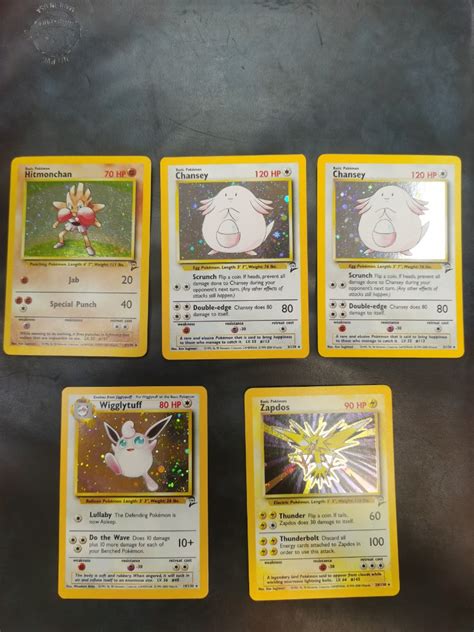 Base Set 2 Pokemon TCG Cards Chansey Hitmonchan Wigglytuff Hobbies