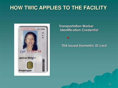 PPT TRANSPORTATION WORKERS IDENTIFICATION CREDENTIAL PowerPoint