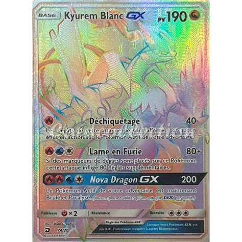 Kyurem Blanc GX 74 70 SL7 5 Carte Pokémon Ultra rare Secrète neuve