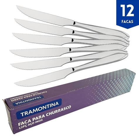 Faca Tramontina Laguna Aço Inox 12 Und Para Churrasco no Shoptime