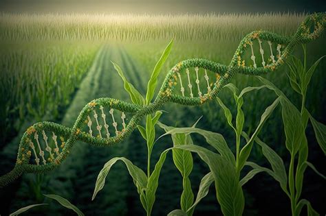 Premium Photo | Field data is tracked by chromosome DNA and plant genetics